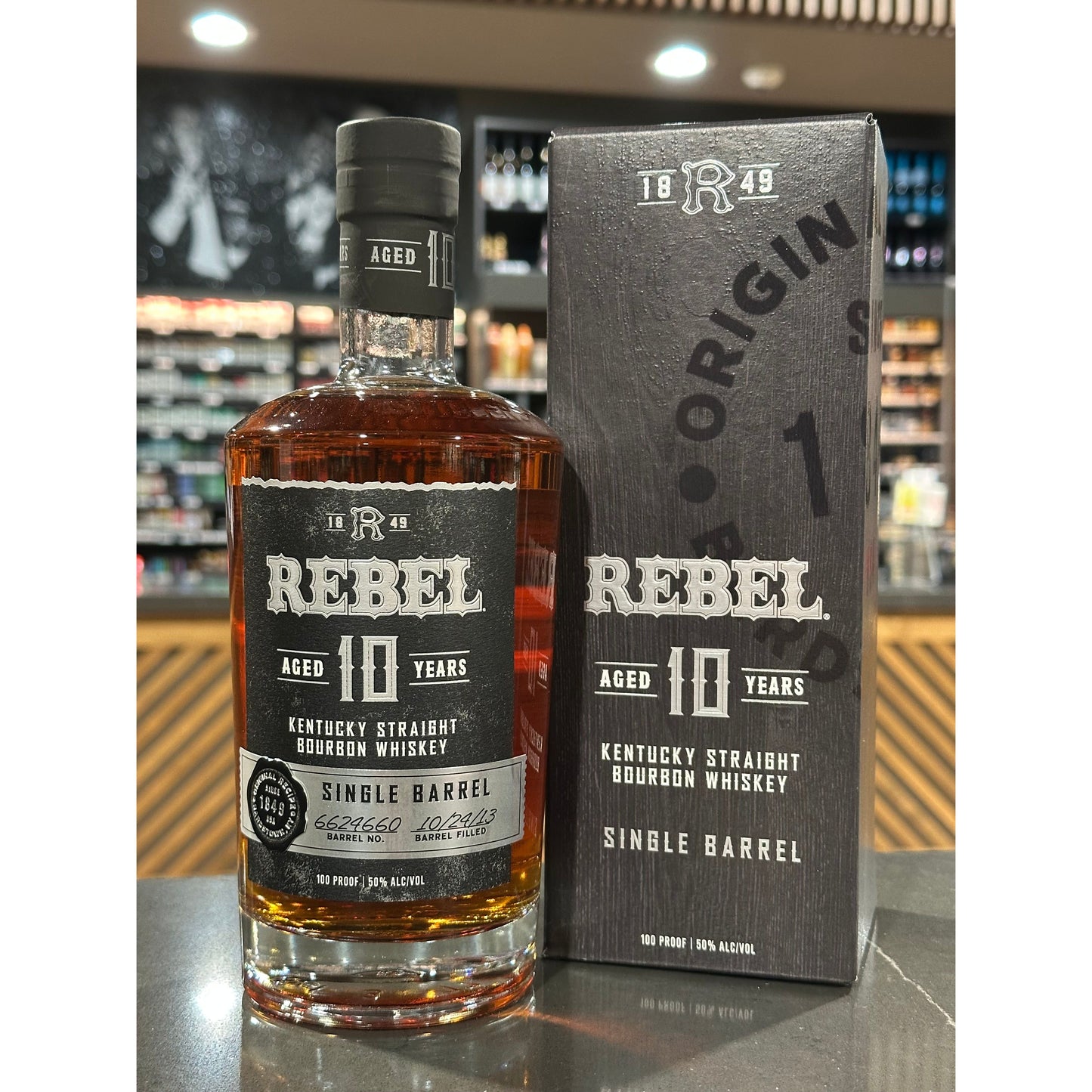 Rebel Aged 10 Year Kentucky Straight Bourbon Whiskey Single Barrel