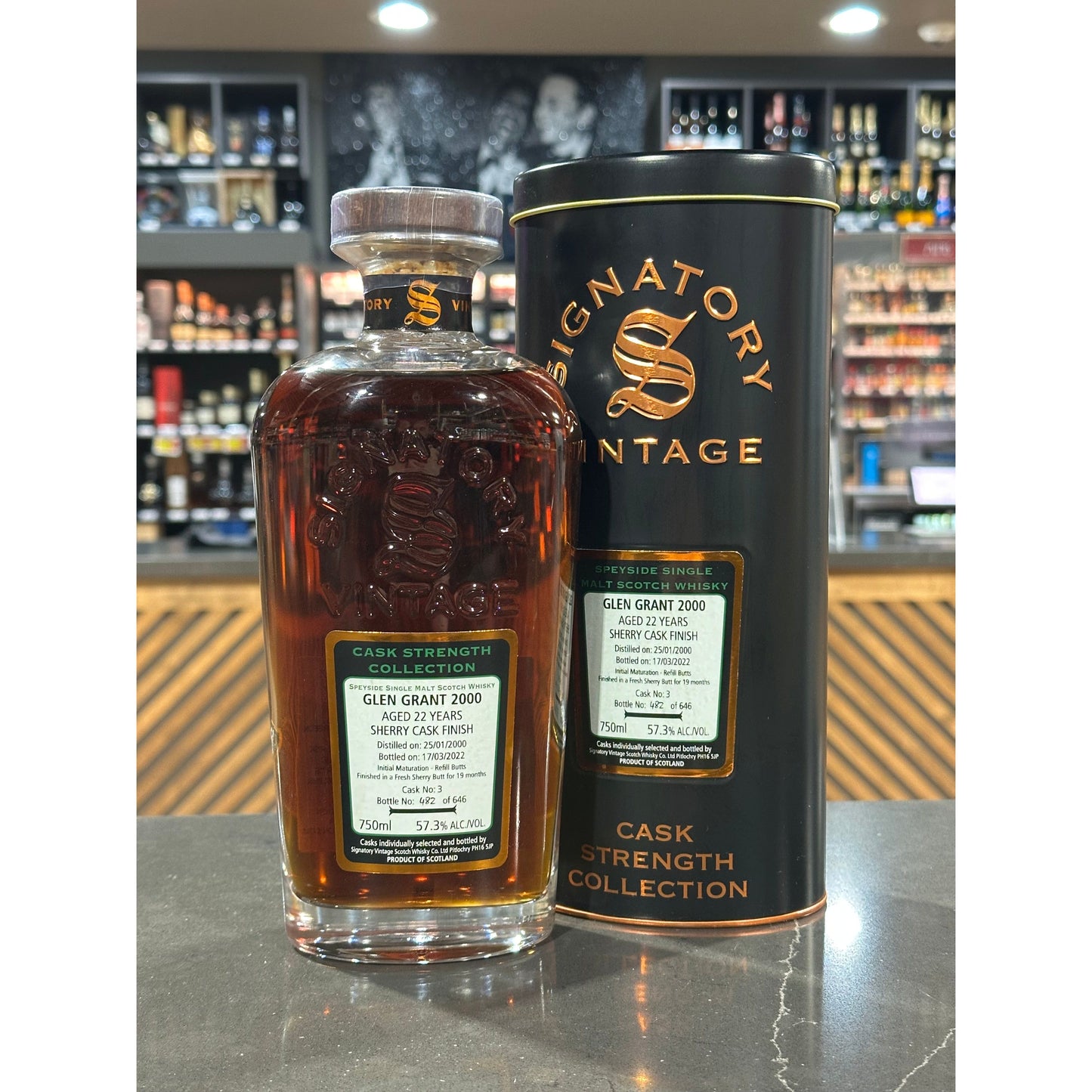 Signatory Vintage Glen Grant 2000 Aged 22 Years Sherry Cask Finish