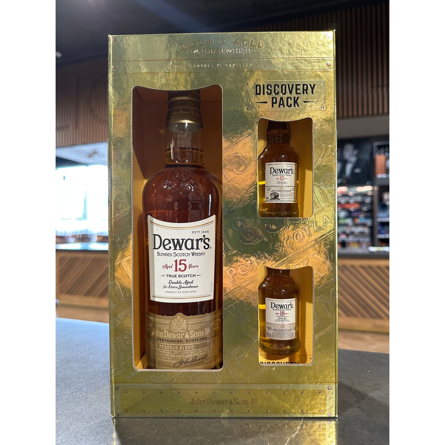 CM Dewars 15 Year Discovery Pack Gift Set Blended Scotch Whiskey