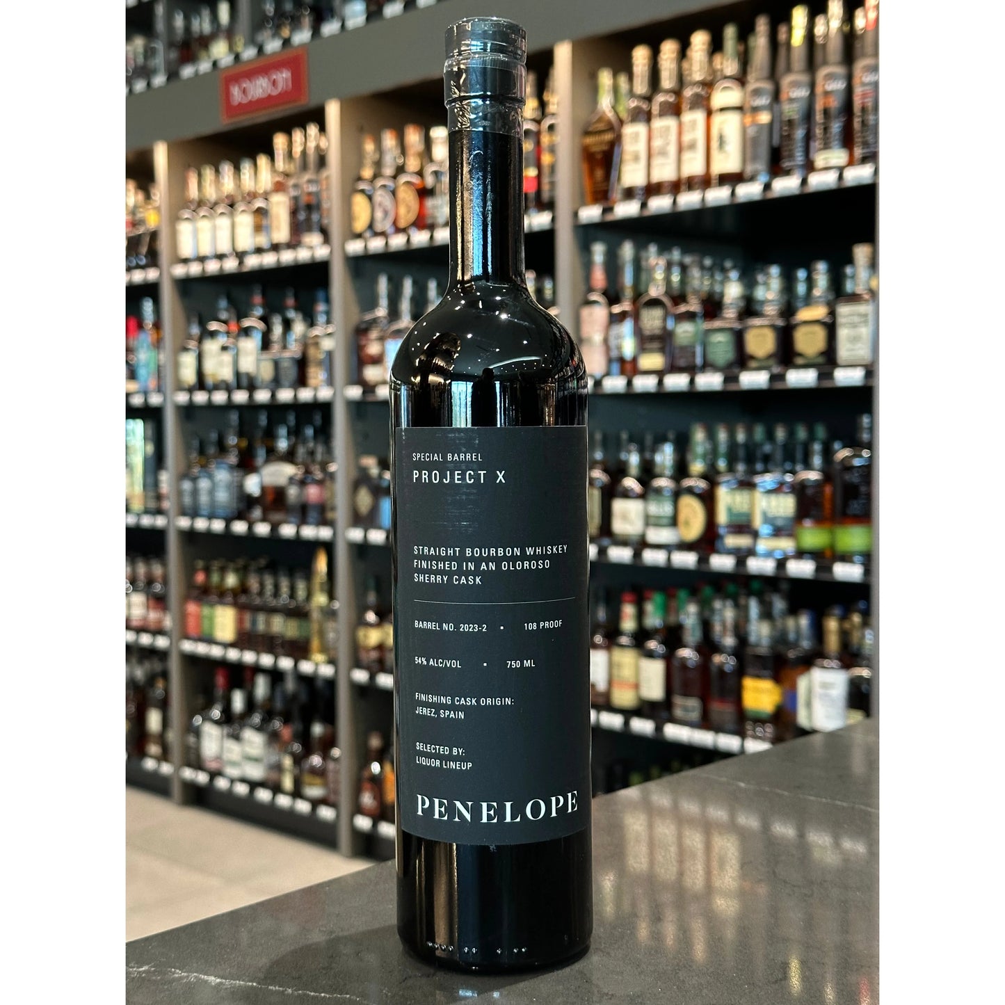 Penelope Liquor Lineup Private Barrel Project X Straight Bourbon Whiskey Finished in Oloroso Sherry Cask