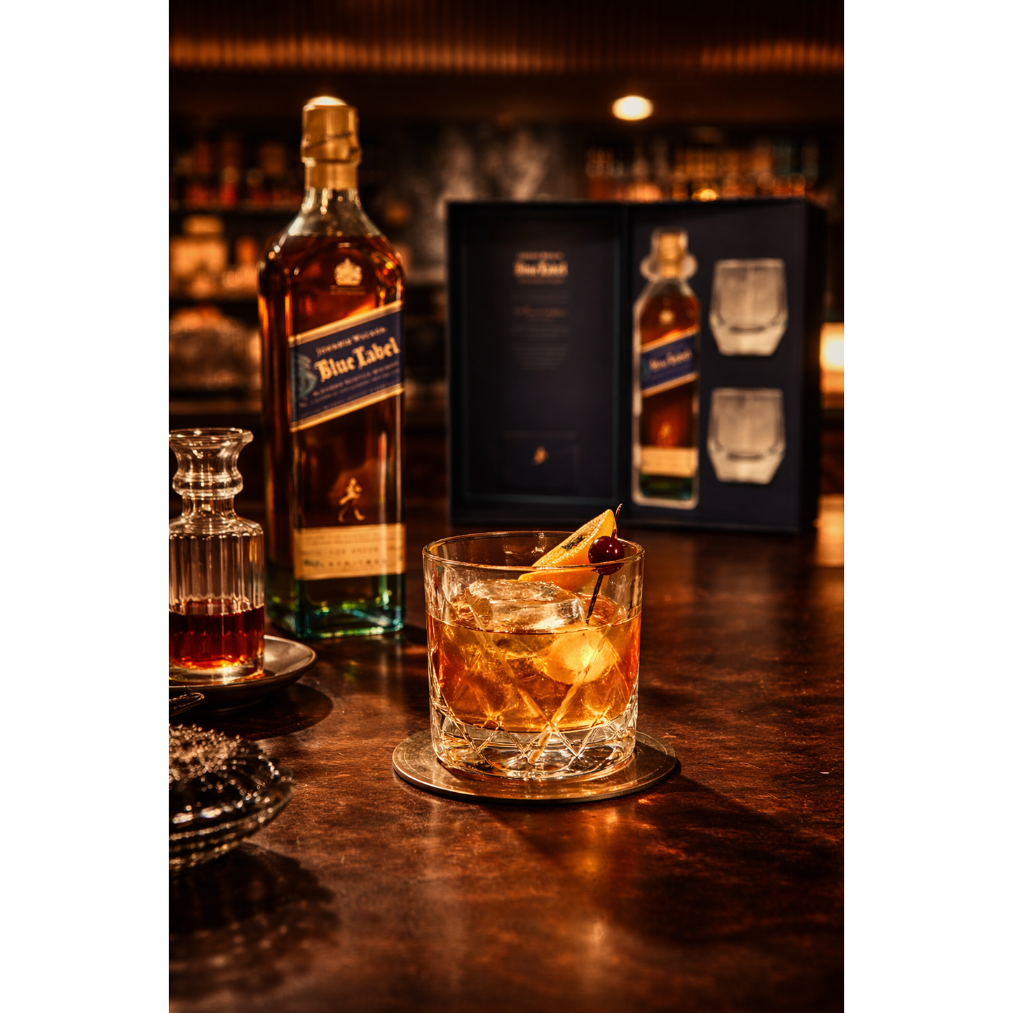 Johnnie Walker Blue Label Gift Set With 2 Crystal Glasses 750ML
