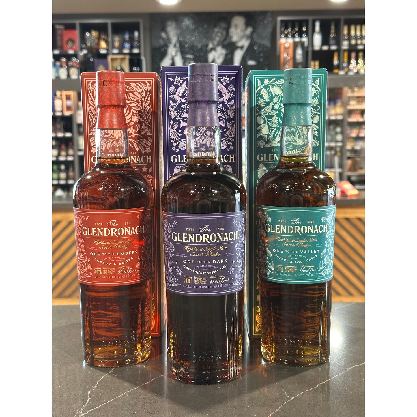 Glendronach Masters Anthology Collection Single Malt Scotch Whisky 3-Pack Set