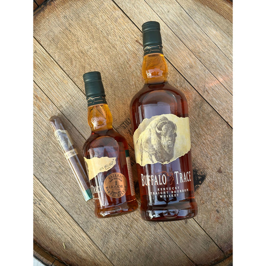 Buffalo Trace set 2 bottles and a Cigar