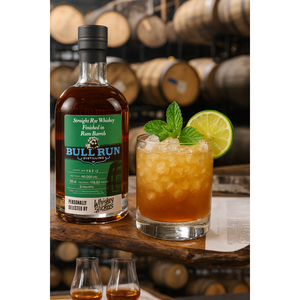 Bull Run Straight Rye Whiskey Finished in Rum Barrels     Slickers/Lineup Collaboration