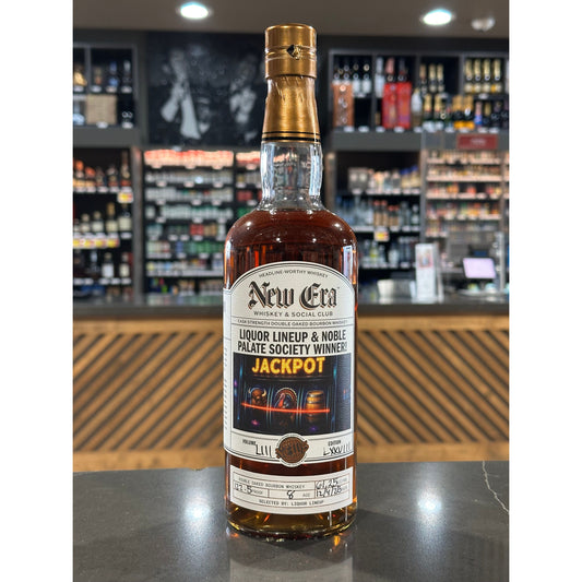 New Era Liquor Lineup Jackpot Kentucky Straight Bourbon Whiskey 8 Year Finished in Buff Turkey Barrels