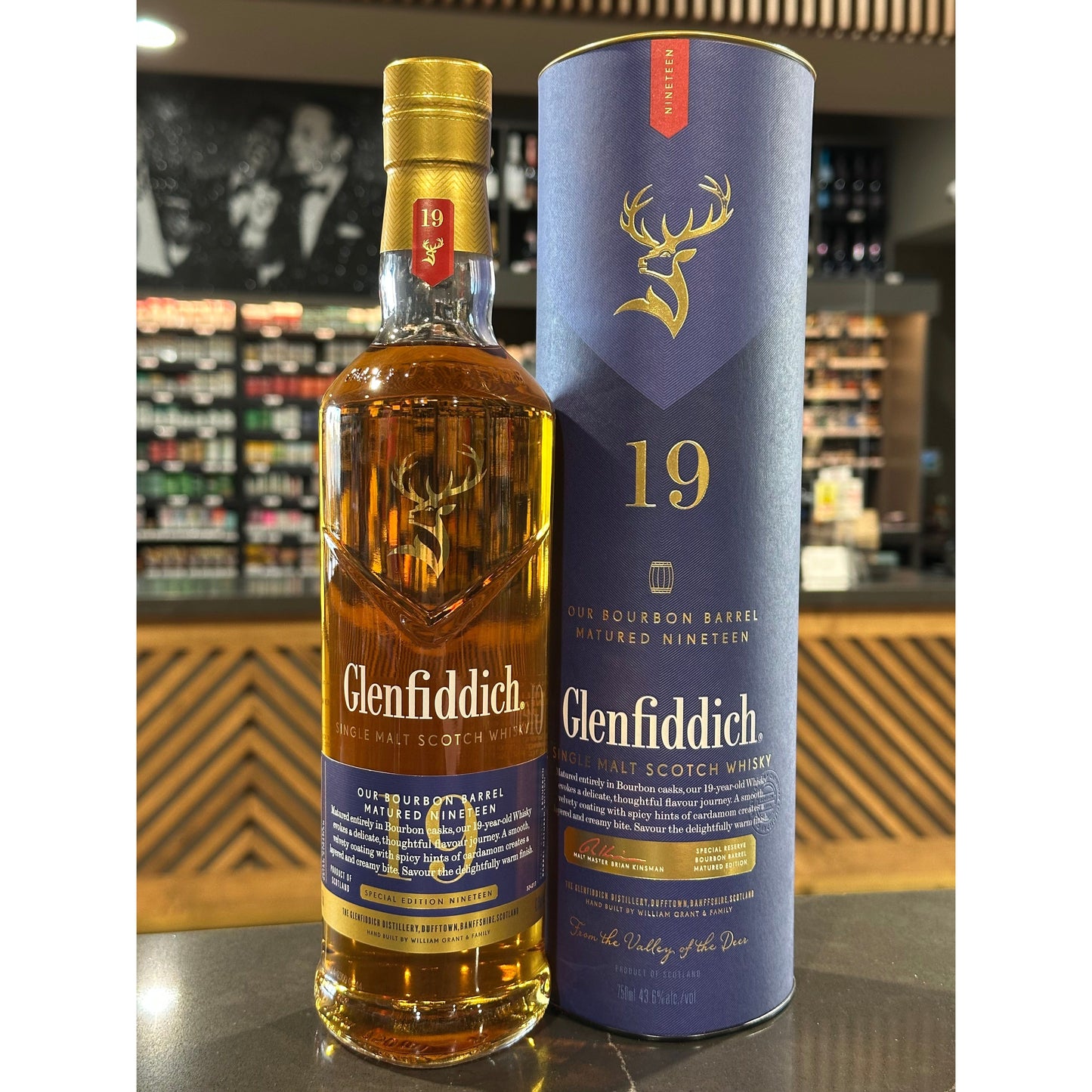 Glenfiddich Single Malt Scotch Whiskey Bourbon Matured 19 Year