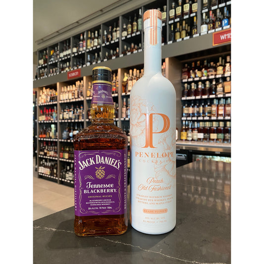 Jack Daniel’s Blackberry Whiskey & Penelope Peach Old-Fashioned 750ml Two-Pack