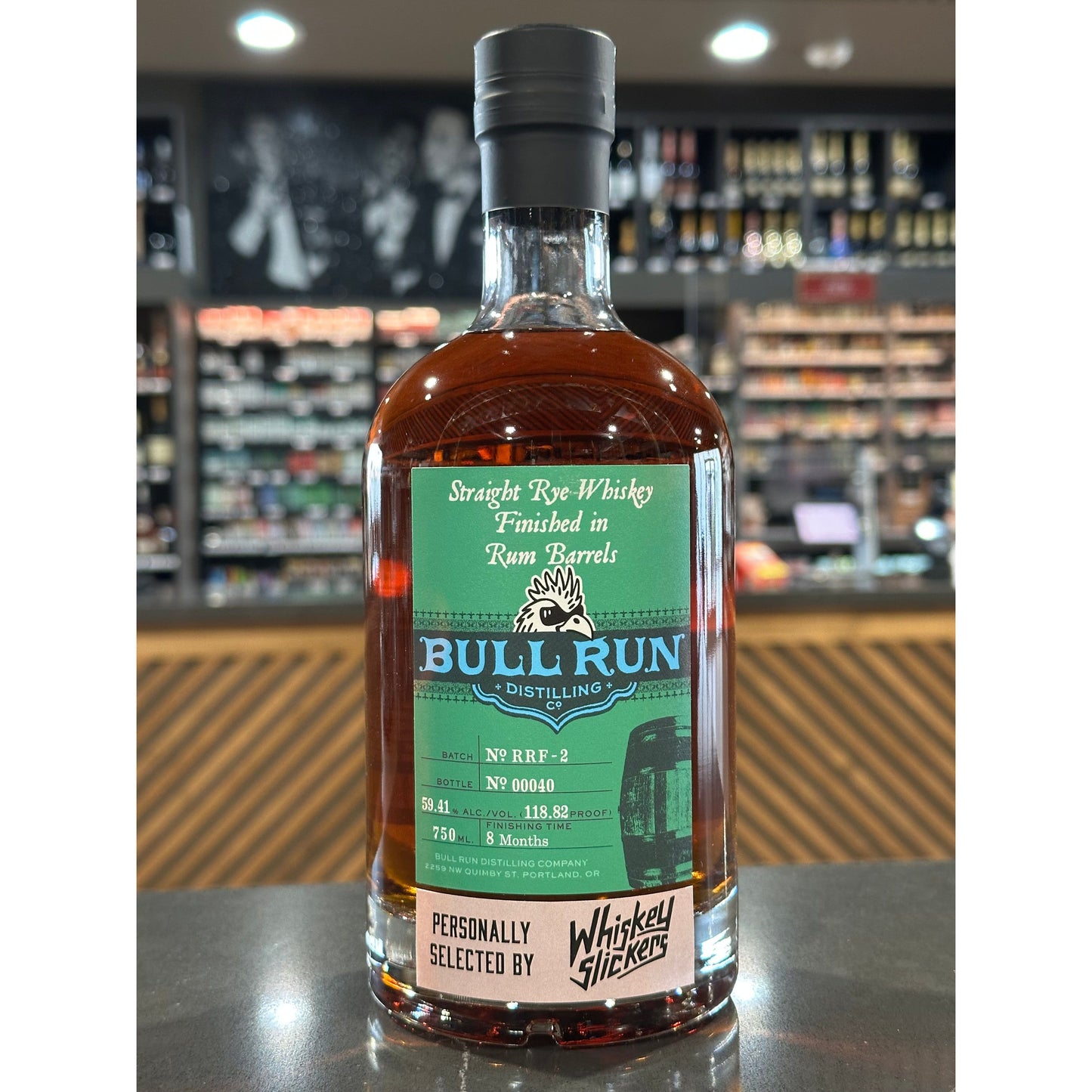 Bull Run Straight Rye Whiskey Finished in Rum Barrels     Slickers/Lineup Collaboration