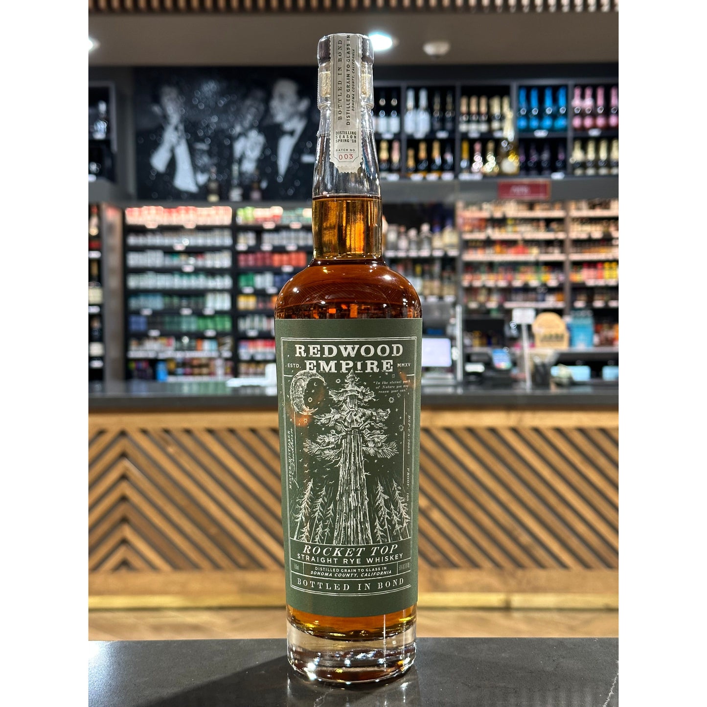 REDWOOD EMPIRE | ROCKET TOP | BOTTLED IN BOND | STRAIGHT RYE WHISKEY