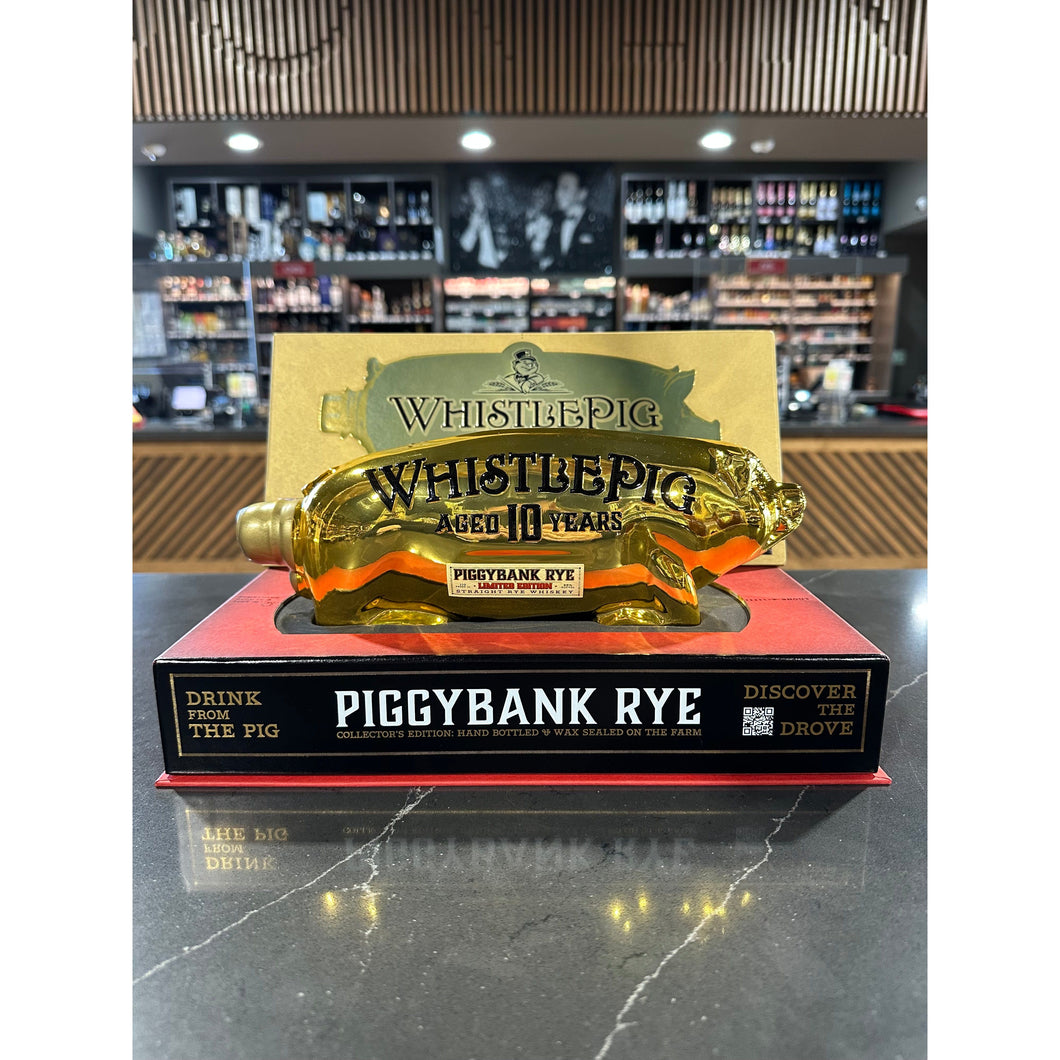 WHISTLEPIG  LIMITED EDITION 10 YEAR GOLD PIGGYBANK RYE