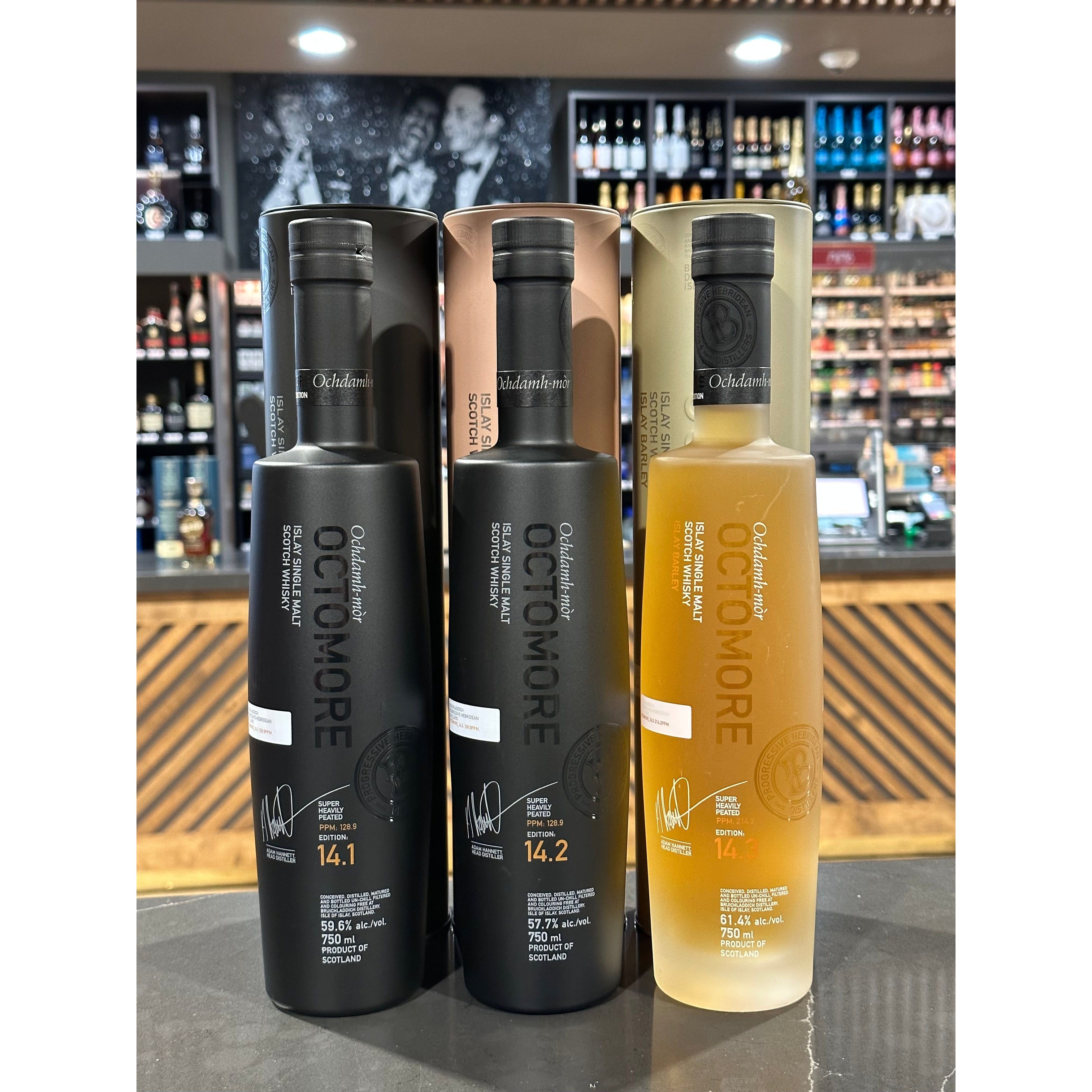 Octomore | 3 Pack | 14.1 |14.2 | 14.3 – Liquor Lineup