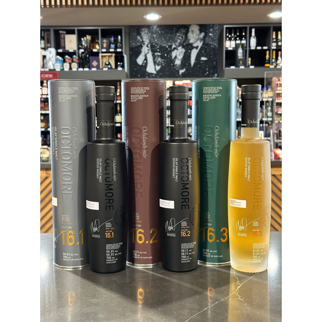 Octomore 16 Series 3-Pack (16.1, 16.2, 16.3) Islay Single Malt Scotch Whisky