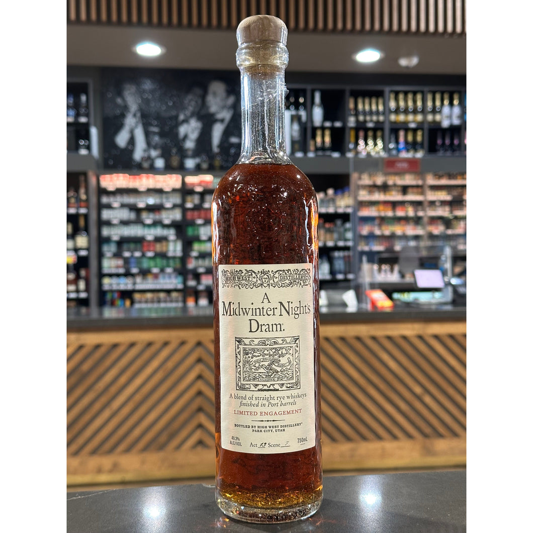 A Midwinter Nights Dram Act 13 Scene 7 Straight Rye Whiskey finished in Port Cask