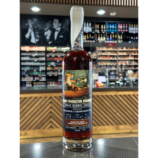 RARE CHARACTER | LIQUOR LINEUP/DELMONICO | STRAIGHT RYE WHISKEY FINISHED IN AN AMBURANA CASK