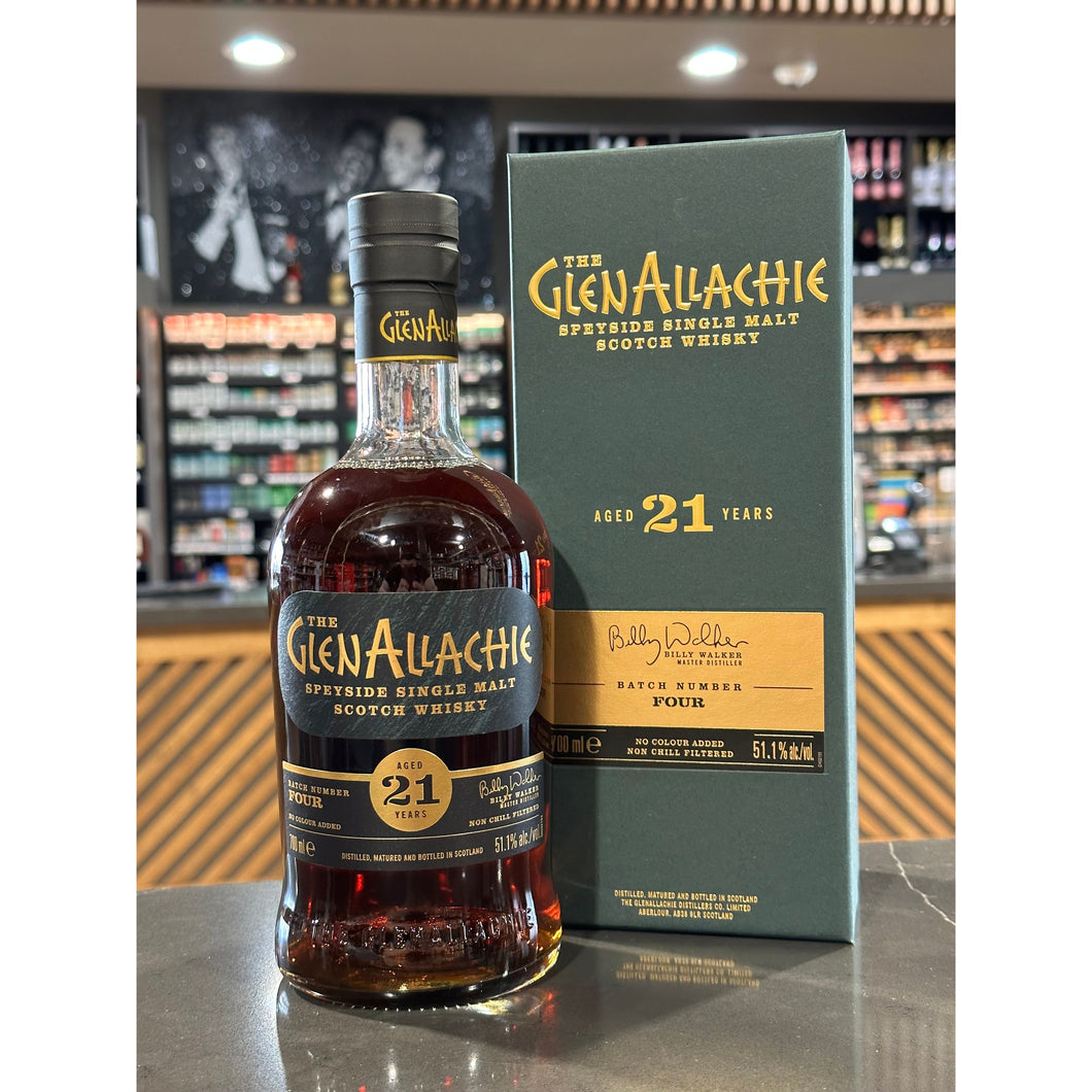 GLENALLACHIE | SINGLE MALT SCOTCH WHISKY | AGED 21 YEARS | BATCH 4