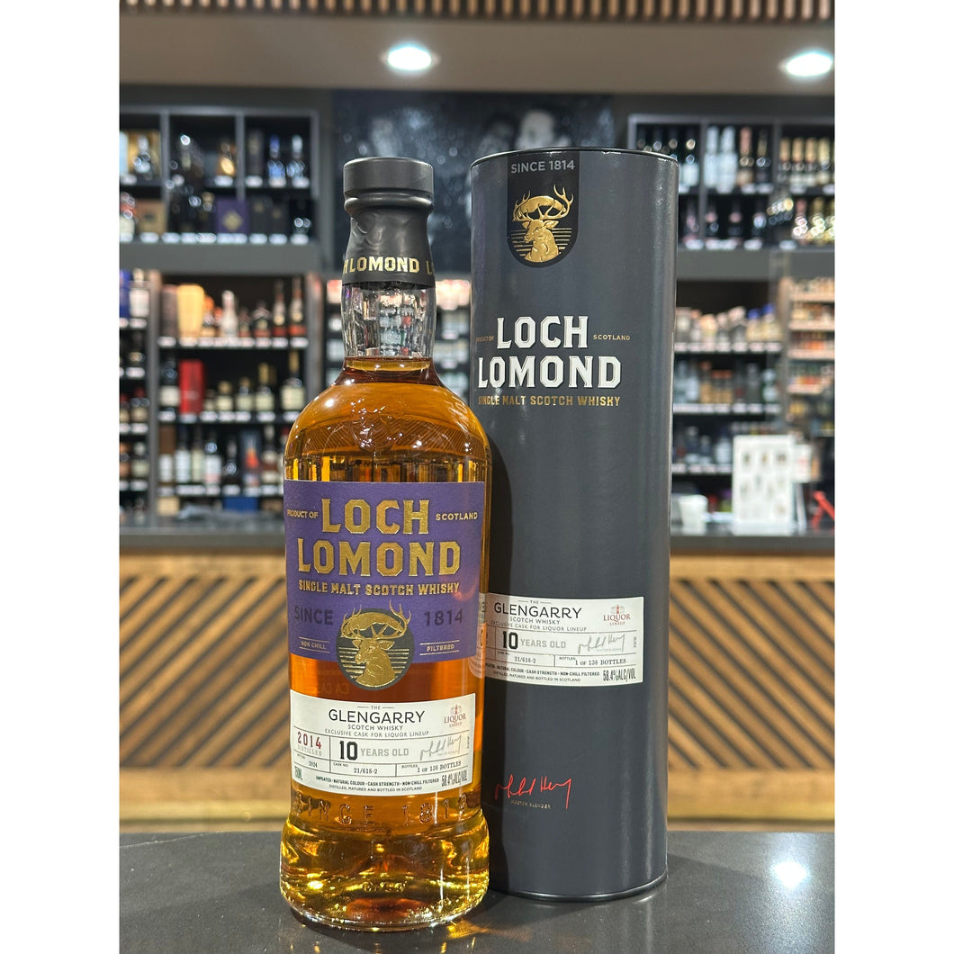 Loch Lomond Single Barrel Liquor Lineup Cask Glengarry 10 Year Old Single Malt Scotch Whiskey