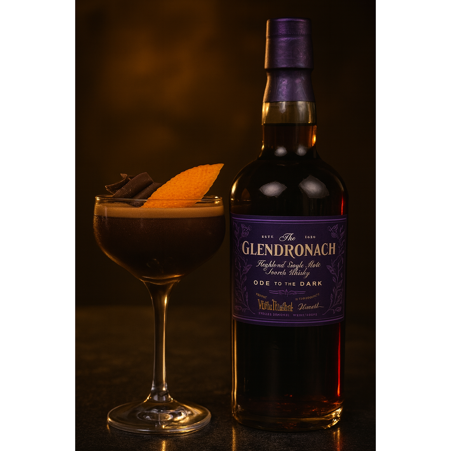 Glendronach Ode to the Dark Single Malt Scotch Whiskey Aged in Pedro Ximenez Sherry Casks