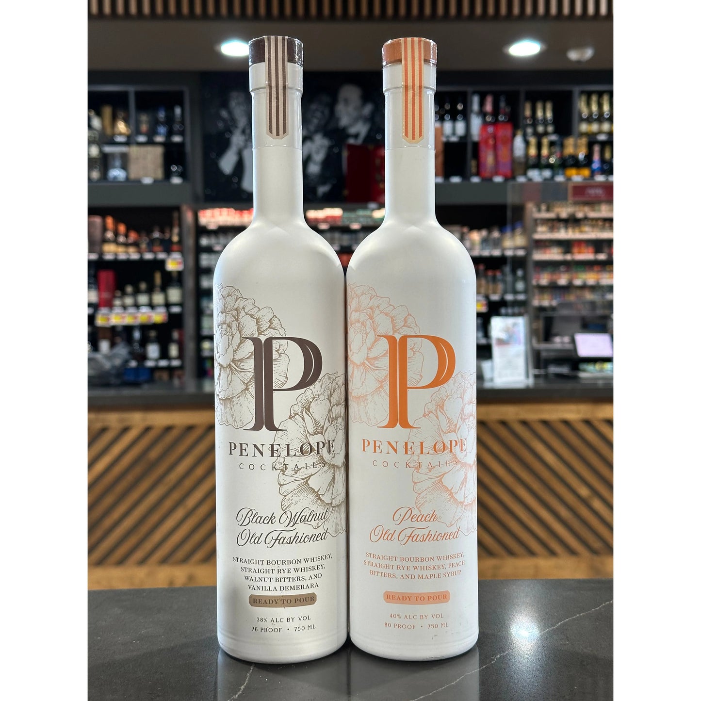 Penelope Black Walnut Old Fashioned & Penelope Peach Old-Fashioned 750ml Two-Pack