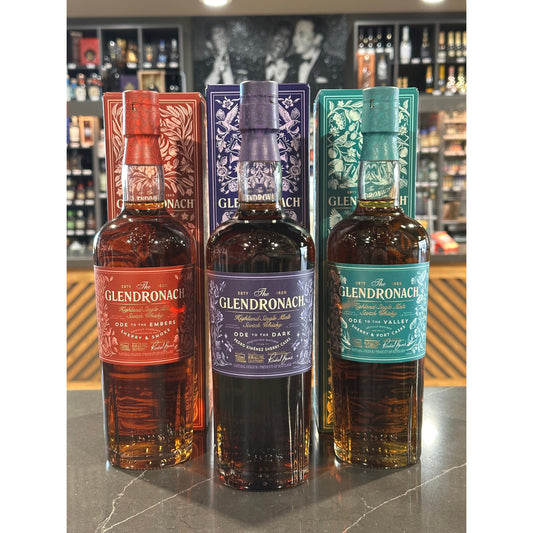 Glendronach Masters Anthology Collection Single Malt Scotch Whisky 3-Pack Set